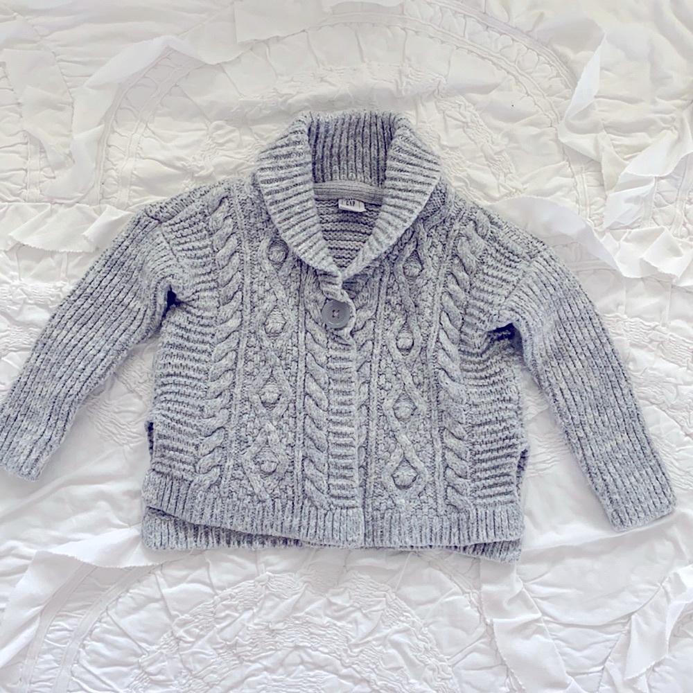 Grey Button GAP sweater 2t